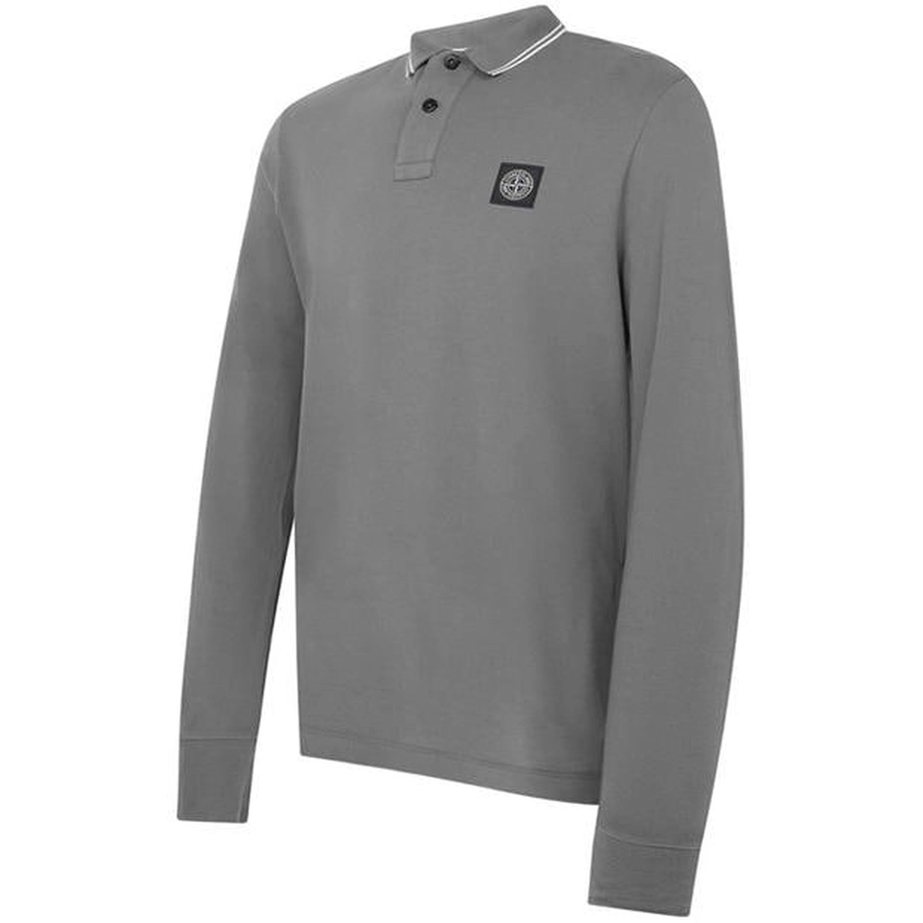 Stone Island Long Sleeve Patch Polo Shirt - Blue